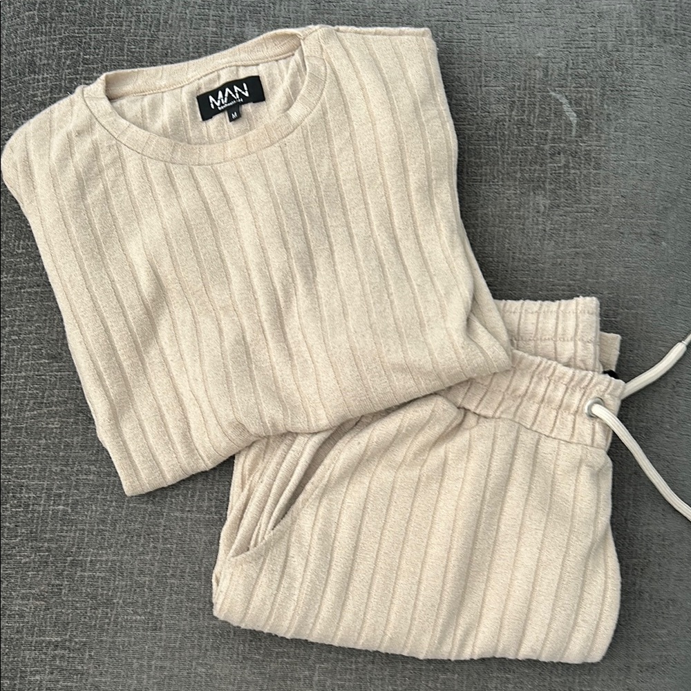Boohoo Man Ribbed Lounge Set - Picture 1 of 3